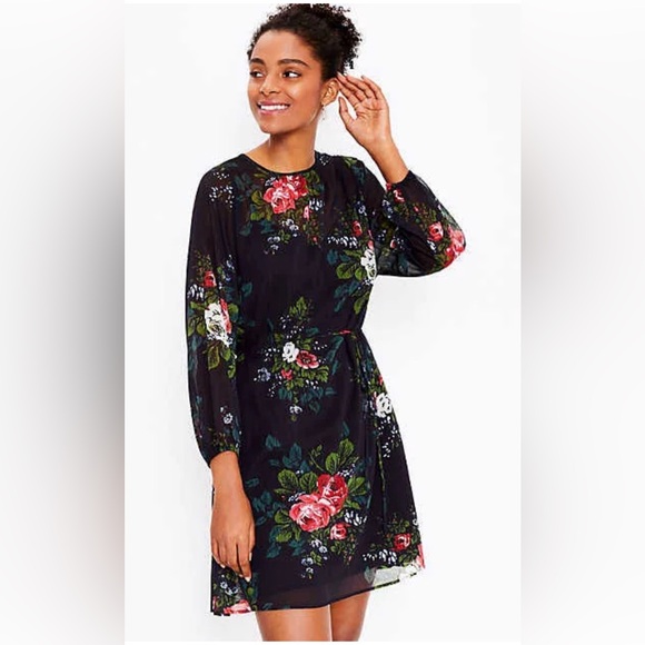 Loft- Floral sheer overlay slip dress- size medium - Picture 9 of 9